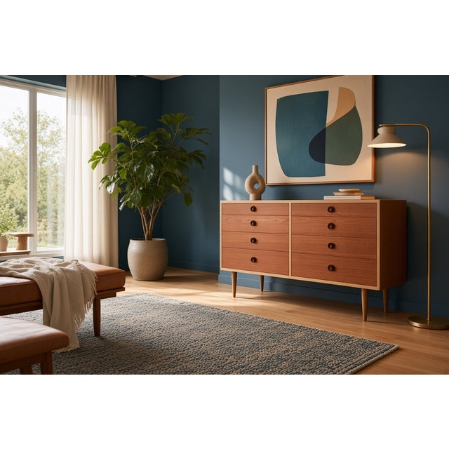 Vintage Double Chest of 8 Drawers in Teak and Oak by Børge Mogensen for Karl Andersson & Söner, 1960s For Sale - Image 12 of 18