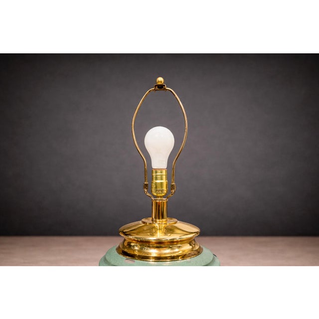 1930s Art Deco Table Lamps With Teal Finish, Unknown - a Pair For Sale - Image 9 of 9