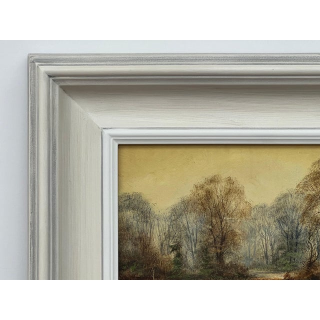 Reflections on Forest Pond in the English Countryside with Warm Yellows & Browns 1979 For Sale - Image 9 of 12