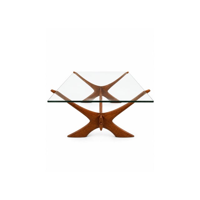 Mid-Century Modern Mid-Century Teak and Glass Coffee Table For Sale - Image 3 of 4