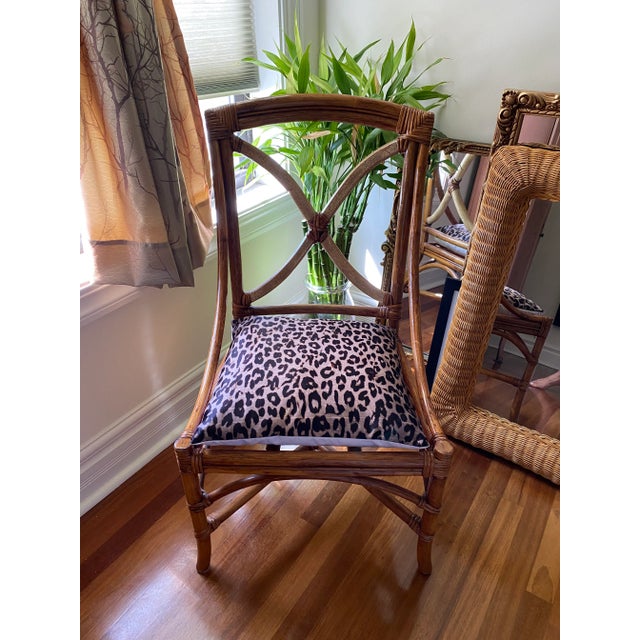 Vintage Boho Bohemian Rattan Accent Chair For Sale In Chicago - Image 6 of 6