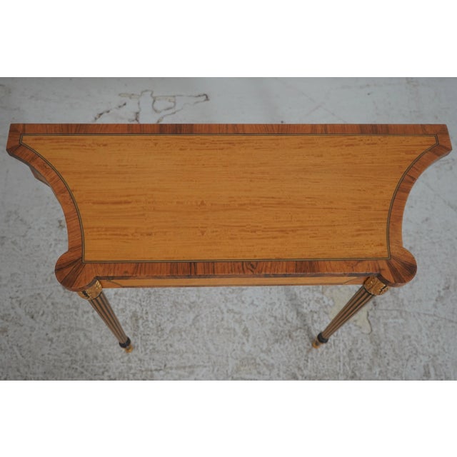 Neoclassical Henredon Satinwood Neoclassical Console Table For Sale - Image 3 of 14