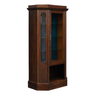 Art Nouveau Display Cabinet in Oak, Early 20th Century For Sale