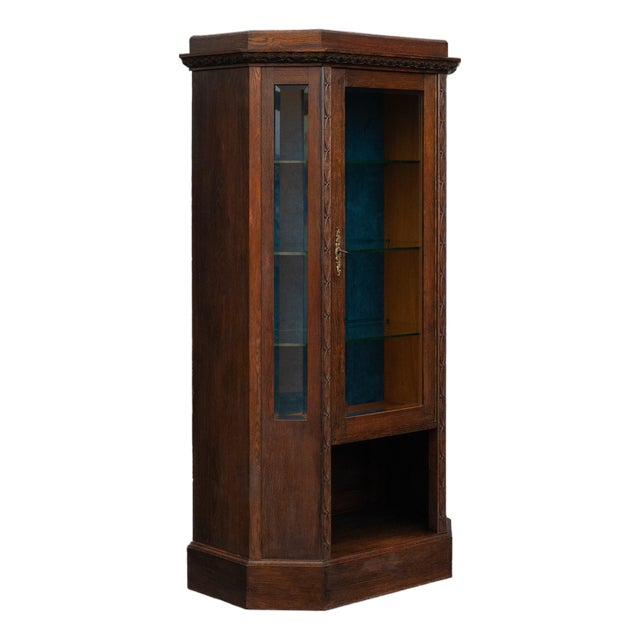 Art Nouveau Display Cabinet in Oak, Early 20th Century For Sale