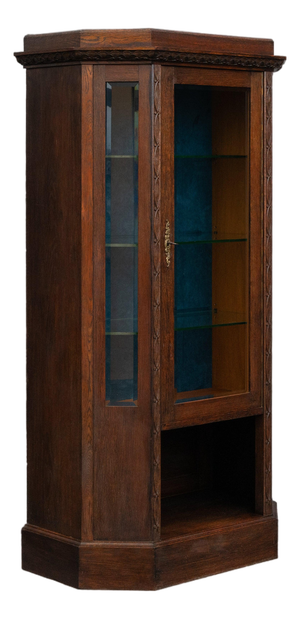 Art Nouveau Display Cabinet in Oak, Early 20th Century