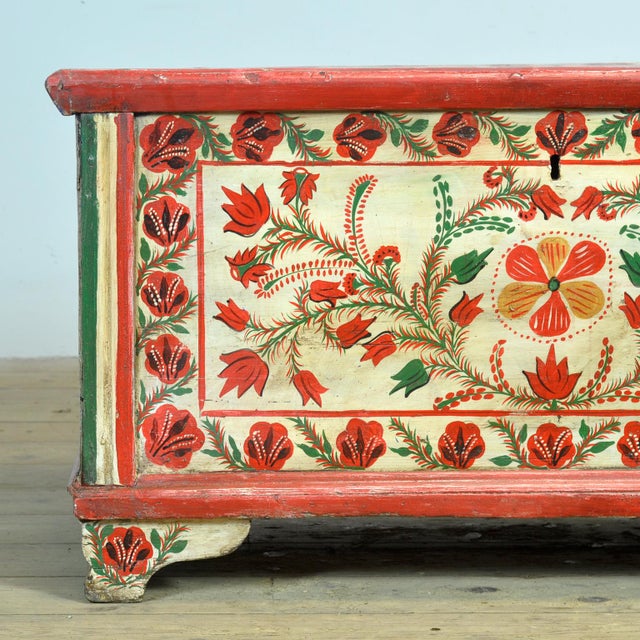 Folk Art Bridal Chest, 1950 For Sale - Image 10 of 16