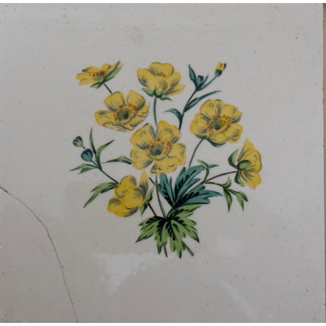 Ceramic Hand-Painted Botanical Ceramic Tiles by Josef Frank, Meissen, Germany, 1960, Set of 9 For Sale - Image 7 of 15