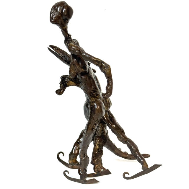 Surrealist Bronze Sculpture of a Woman and Alligator on Skates For Sale - Image 4 of 18