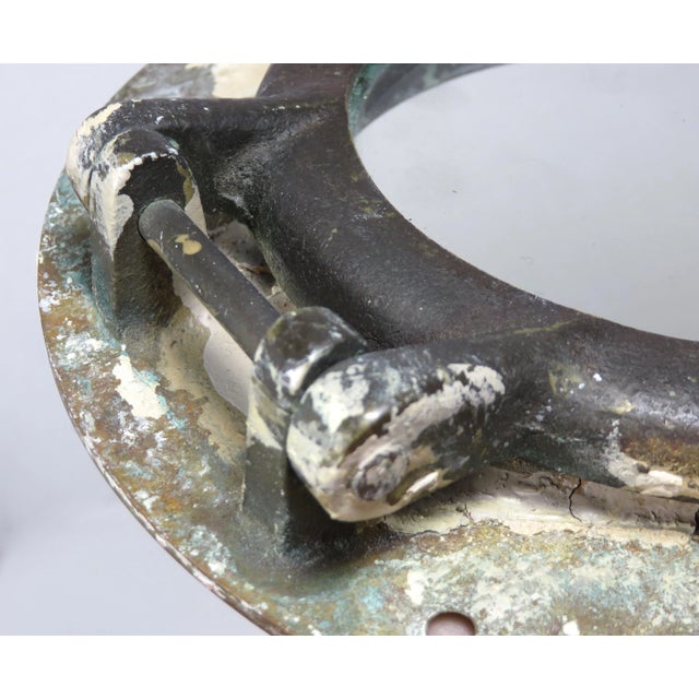 Small Size Antique Brass Ships Porthole For Sale - Image 12 of 13