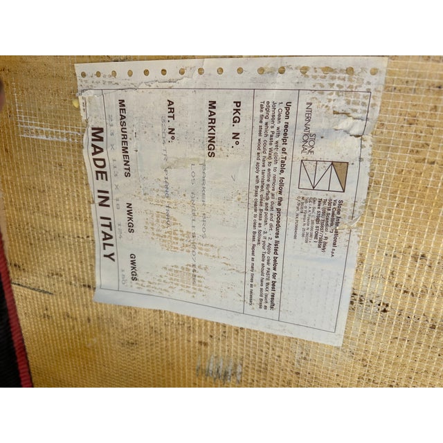 1980s Mid-Century Italian Postmodern Beige Marble Dining Table For Sale - Image 18 of 18