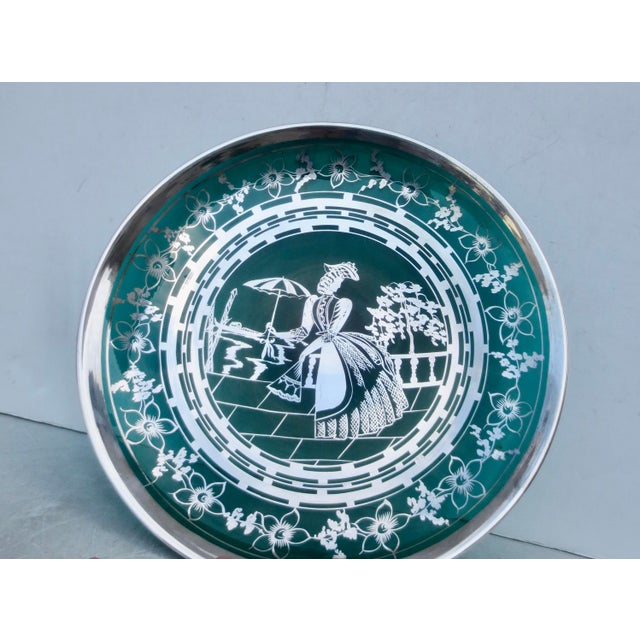 1930s Venician Art Deco Silver-Overlay Centerdish Circa 30s For Sale - Image 5 of 8