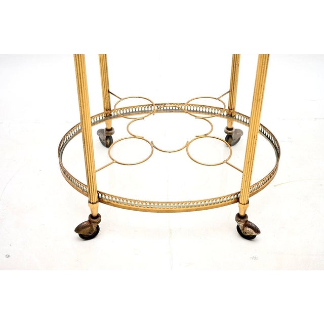 Vintage French Brass Drinks Trolley, 1960s For Sale - Image 9 of 11