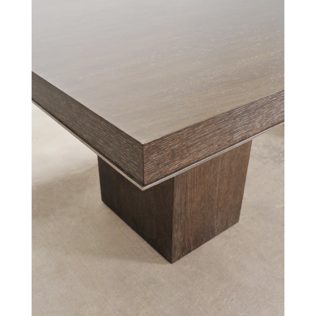 Bernhardt Linea Cerused Oak Modern Pedestal Dining Table 7.5 Ft For Sale - Image 12 of 17