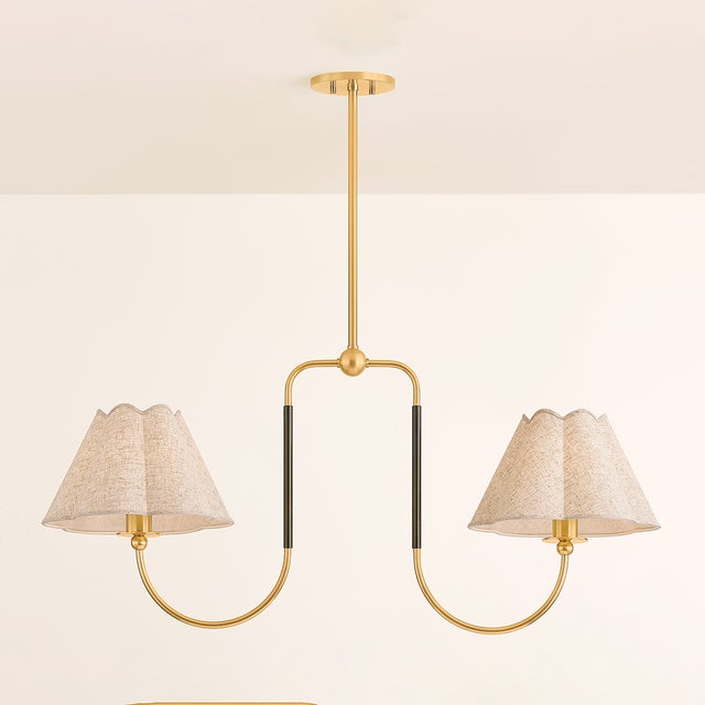 Metal Mitzi Janie 13 in. 2 Light Linear in Aged Brass and True Bronze Finish For Sale - Image 7 of 12