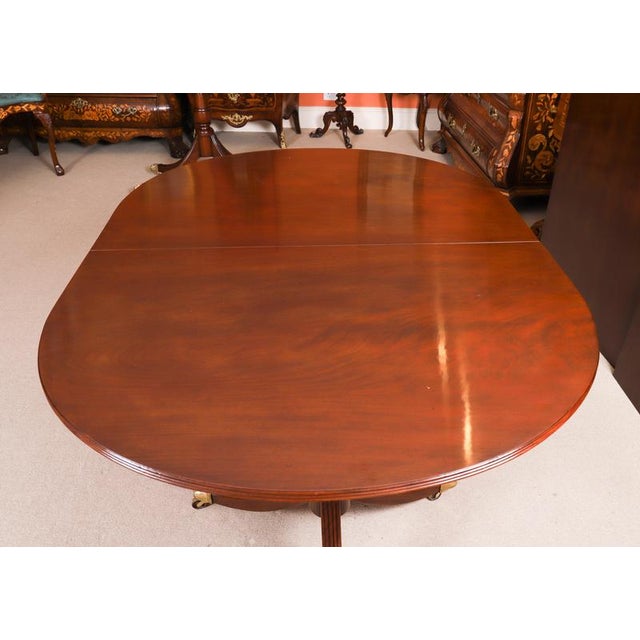 Antique Regency Revival Triple Pillar Dining Table, 1900s For Sale - Image 9 of 17