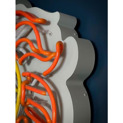 Metal Large Vintage English Neon Wall Light, 2017 For Sale - Image 7 of 9