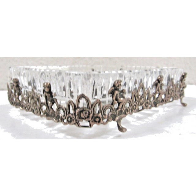 Art Nouveau Mid 19th Century Albert Bodemer Germany Crystal and 830 Silver Candy Dish For Sale - Image 3 of 12