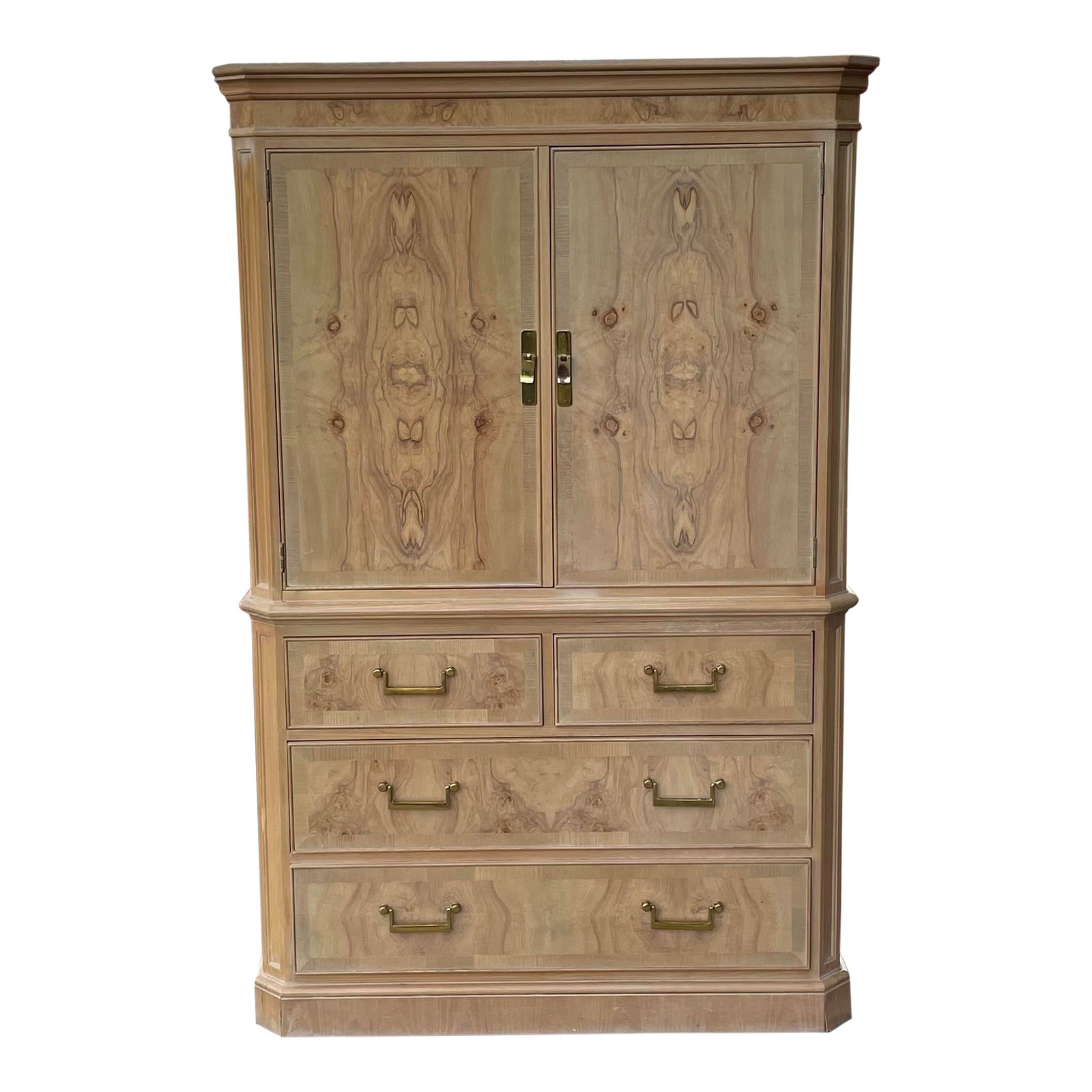 Drexel Heritage Corinthian Collection Burl Wood Finish Armoire Chairish