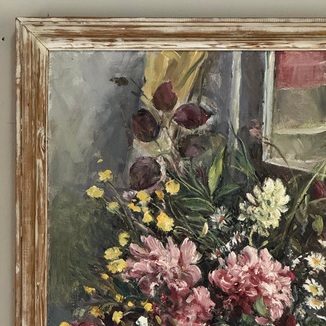 Wood Framed Oil Painting on Canvas by Henri Dufaux (1879-1980) For Sale - Image 7 of 15