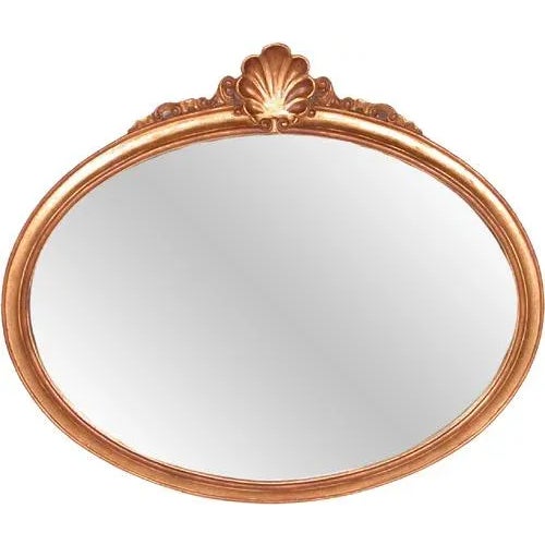 Vintage Italian Carved Wooden Oval Mirror For Sale - Image 10 of 10