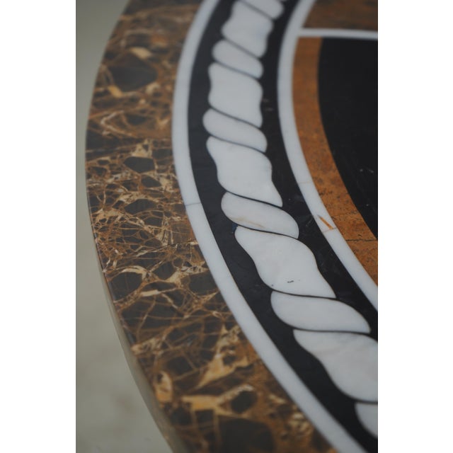 Italian Vintage Pietra Dura Marble Round Table For Sale - Image 14 of 15