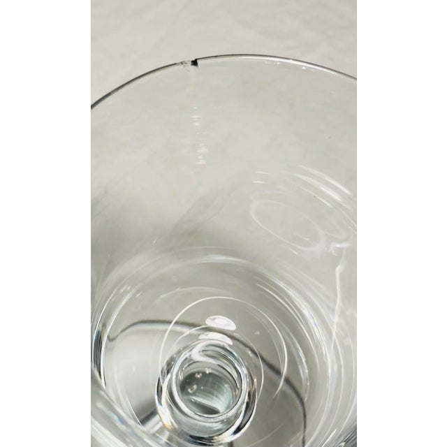 Transparent Set of Five Heavy Crystal Glass Goblets For Sale - Image 8 of 8