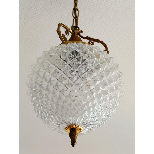 Hollywood Regency Hollywood Regency Pineapple Pendant Light, 1980s For Sale - Image 3 of 8