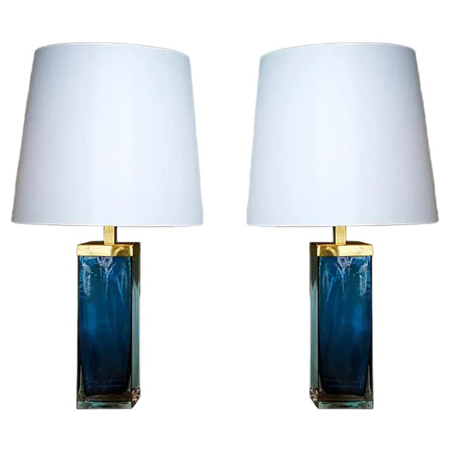 Murano Glass Lamps, Set of 2 For Sale
