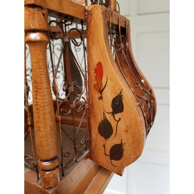 Early 20th Century Early 20th Century Victorian Style Wood and Iron "Balloon" Birdcage For Sale - Image 5 of 6