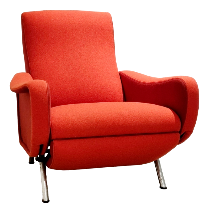 Vintage Reclining Lady Chair in Wool by Marco Zanuso for Pizzetti