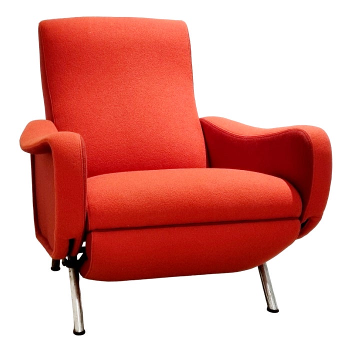 Vintage Reclining Lady Chair in Wool by Marco Zanuso for Pizzetti