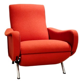 Vintage Reclining Lady Chair in Wool by Marco Zanuso for Pizzetti, 1960s For Sale
