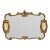 Vintage French Rococo Large Gold Wall Mirror With Bisque Figural Lovers Plaques For Sale