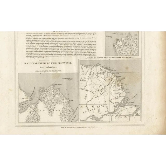 This is an antique French map titled “Guyane” from *Petit Atlas National (Colonies françaises)* published by Blaisot...