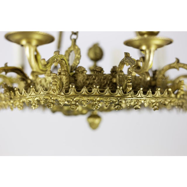 Restoration Style Chandelier in Gilt Metal and Bronze, 1880s For Sale - Image 5 of 8