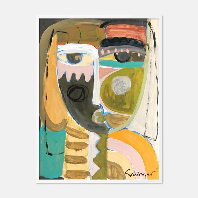 Lesley Grainger Ava by Lesley Grainger in White Frame, Medium Art Print For Sale - Image 4 of 4