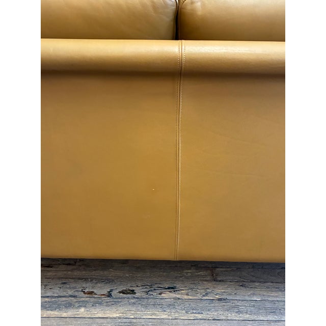 Borge Mogensen Style Danish Mid Century Modern Leather Loveseat For Sale - Image 10 of 14