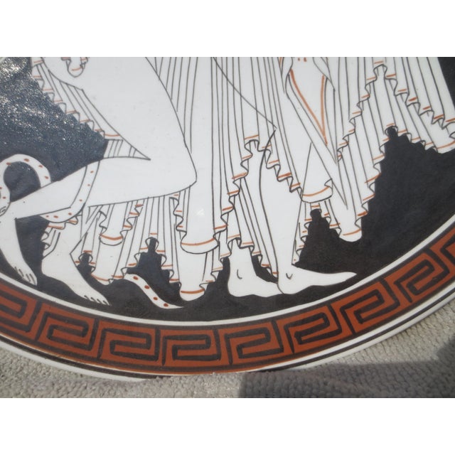 Ceramic Kerameikos Wall Plate Peleus Capturing Thetis For Sale - Image 7 of 8