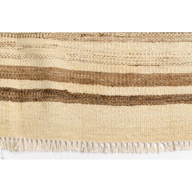 1960s Vintage Neutral Striped Kilim For Sale - Image 5 of 10