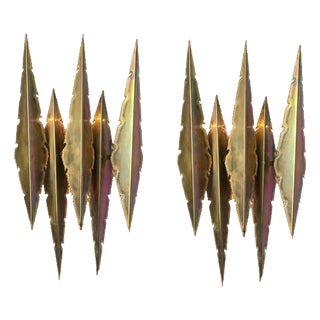 Brass Wall Sconce attributed to Holm Sorensen, 1960s For Sale