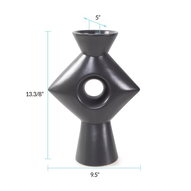 Kenneth Ludwig Chicago Astra Gray Ceramic Vase For Sale - Image 4 of 5