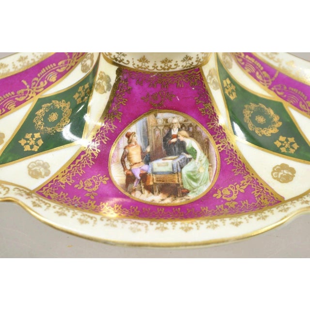 Antique Old Vienna Paris Porcelain Inkwell and Ink Blotter Desk Set - 2 Pc Set For Sale In Philadelphia - Image 6 of 12