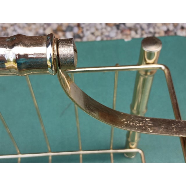 Brass Magazine Rack Vintage Mid 20th Century MCM For Sale In Milwaukee - Image 6 of 6