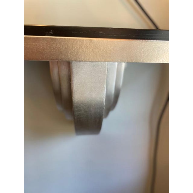 Vintage Art Deco Shelf in Silver-Plated Steel and Black Marble, 1980s For Sale - Image 15 of 16