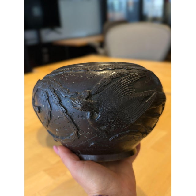 Bronze 19th Century Japanese Bronze Planters Jardinieres - A Pair For Sale - Image 8 of 13