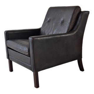 Mid-Century Modern Danish Lounge Chair in Dark Brown Leather, 1960s For Sale