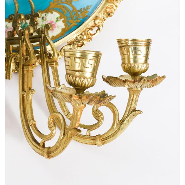 Antique Ormolu and Sevres Porcelain Portraits Wall Lights, 1800s, Set of 2 For Sale - Image 15 of 18