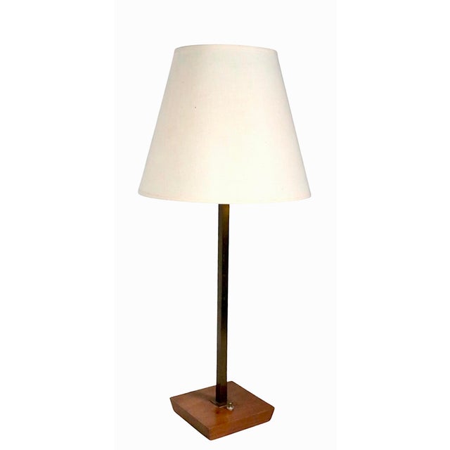 Mid Century table lamp by Nessen Studio, model 5958 circa 1950/60's. Classic tailored architectural lines, featuring a...