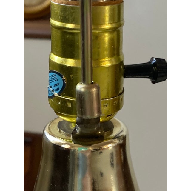 White 1970s Mid Century Modern Underwriters Laboratories Large Midcentury Pearlescent Glass Lamp For Sale - Image 8 of 12