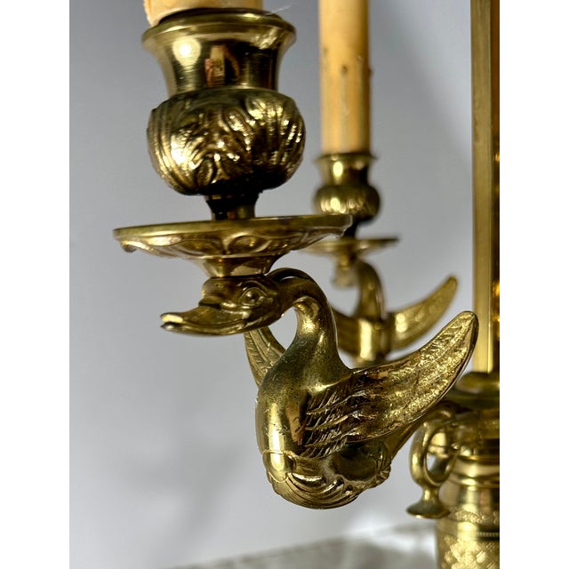 Early 19th Century French Empire Bouillotte Three Light Table Lamp. Beautiful French Empire brass Bouillotte lamp with...